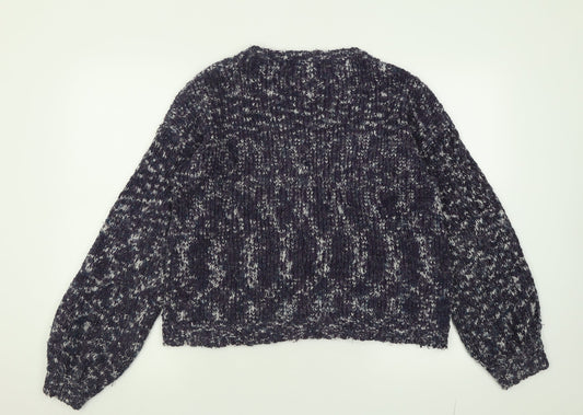 TU Womens Purple Crew Neck Polyester Pullover Jumper Size 12