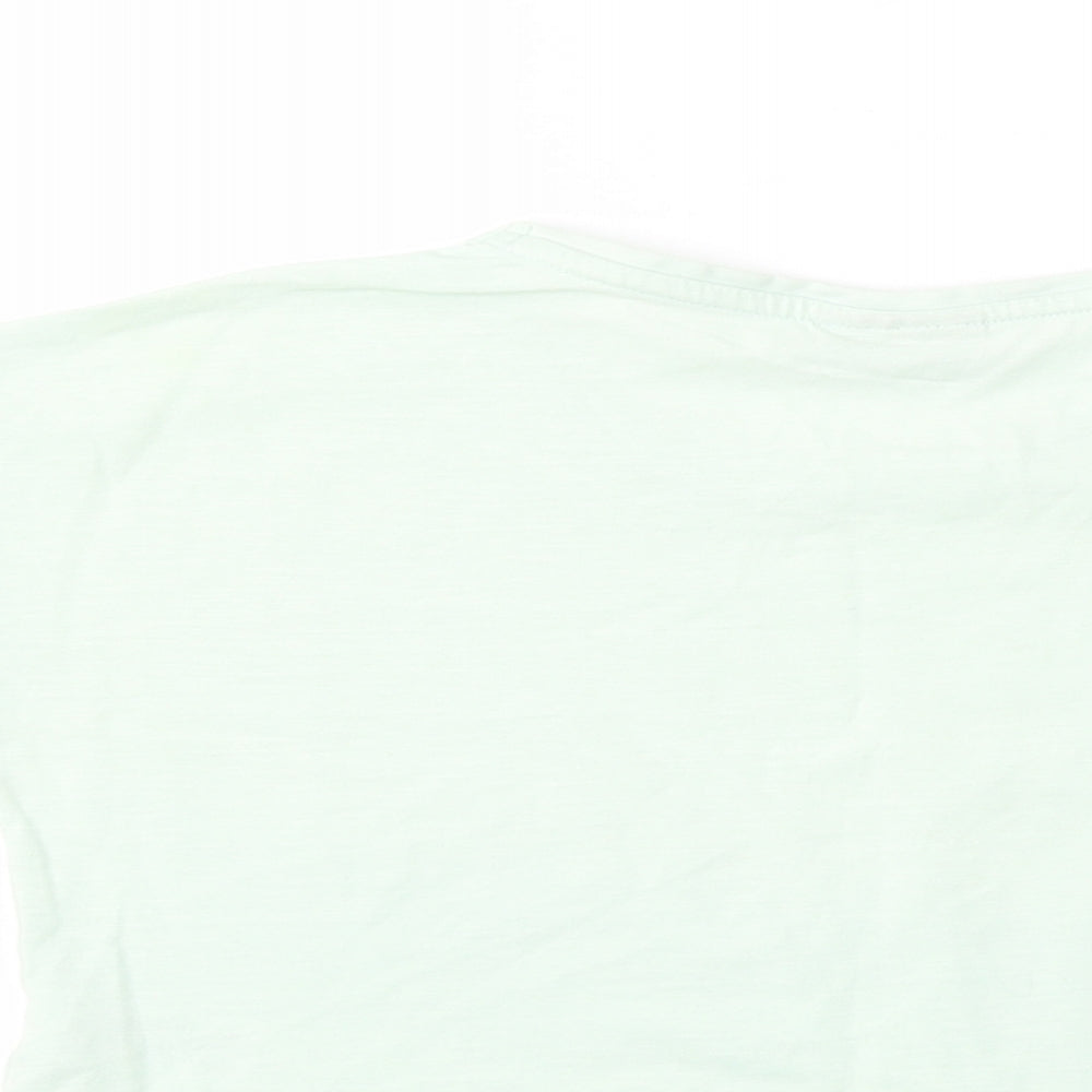 Matalan Girls Green Cotton Cropped T-Shirt Size 11 Years Crew Neck Pullover - Love