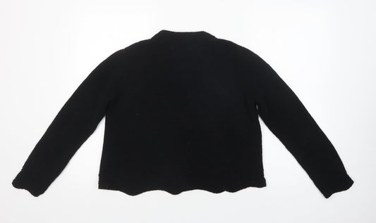 Primark Womens Black Mock Neck Polyester Pullover Jumper Size 14