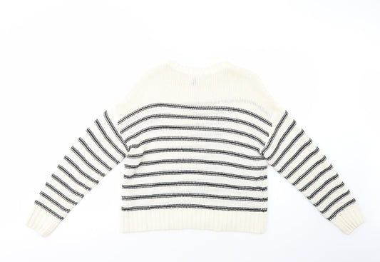 Womens UK Size S New Look White Pullover Jumper