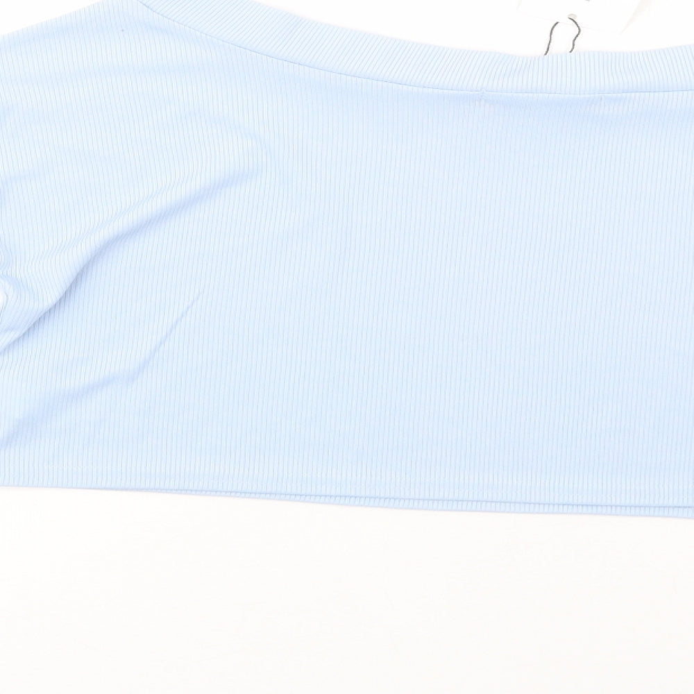 Womens UK Size 10 In the Style Blue Cropped Blouse