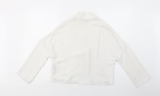 Primark Womens White Polyester Basic Button-Up Size 8 Collared