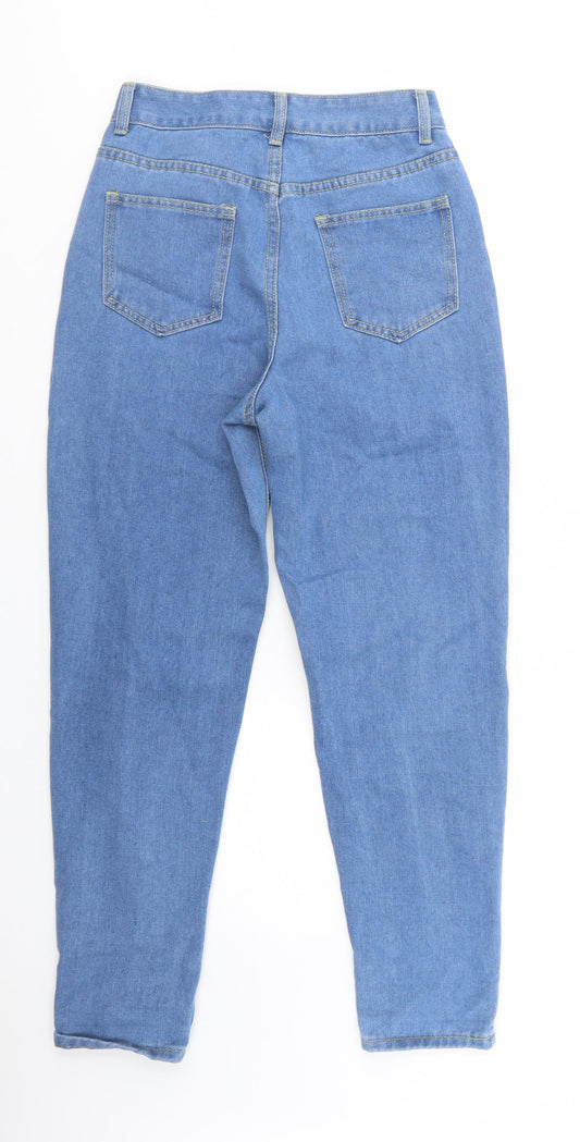 Boohoo Womens Blue Cotton Mom Jeans Size 6 L30 in Regular Button