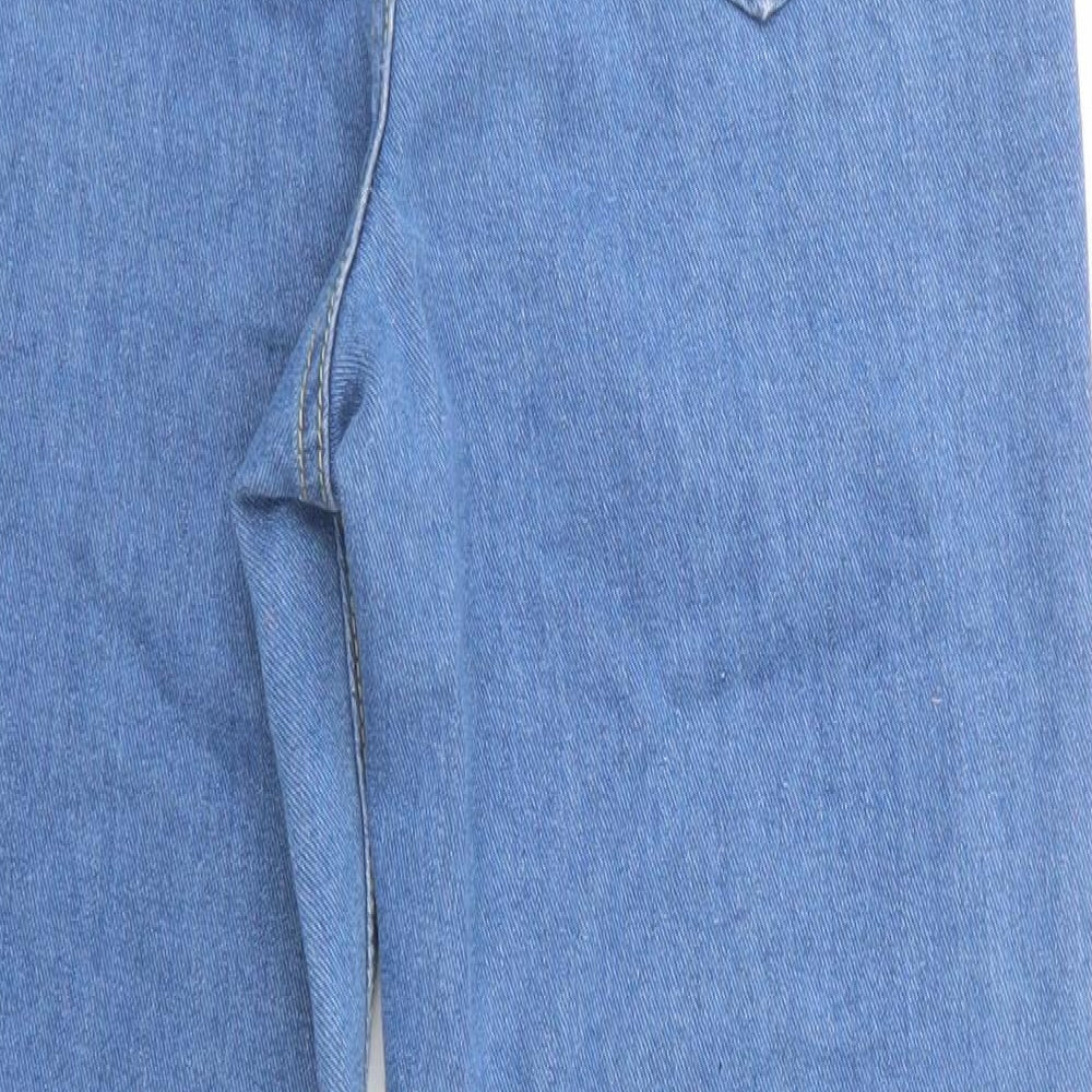 Boohoo Womens Blue Cotton Mom Jeans Size 6 L30 in Regular Button