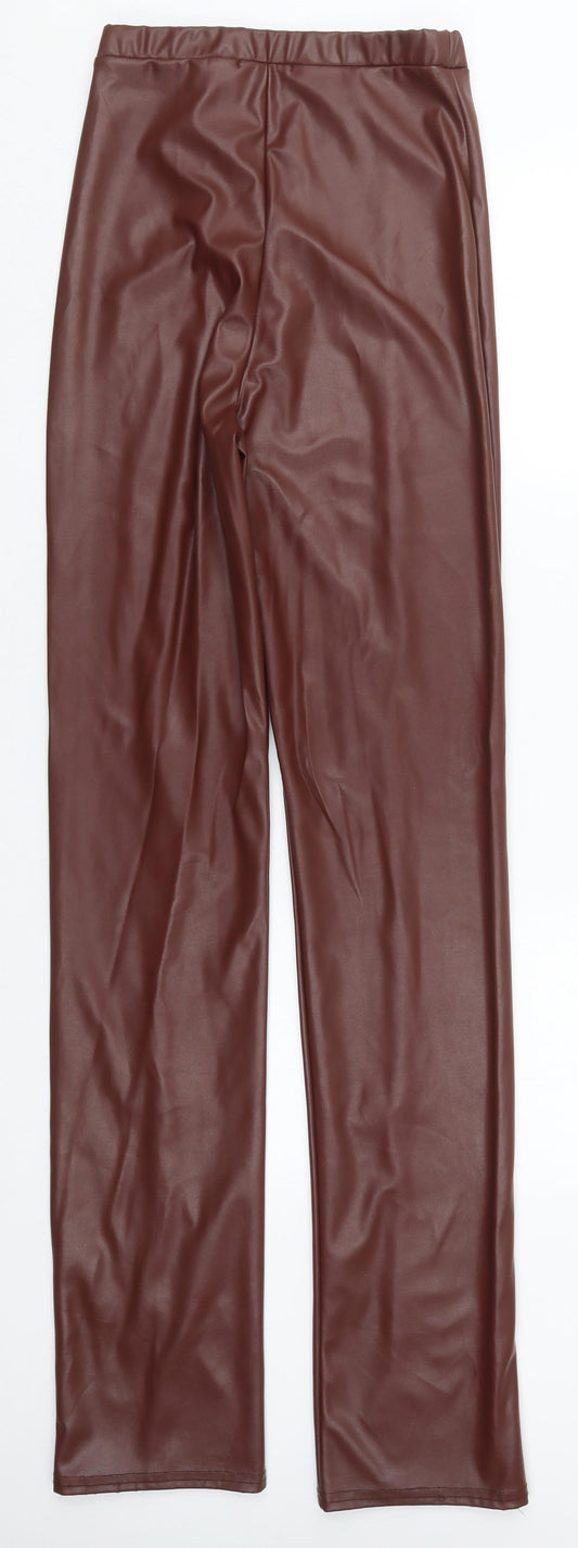 Womens UK Size 6 PRETTYLITTLETHING Regular Fit Brown Trousers