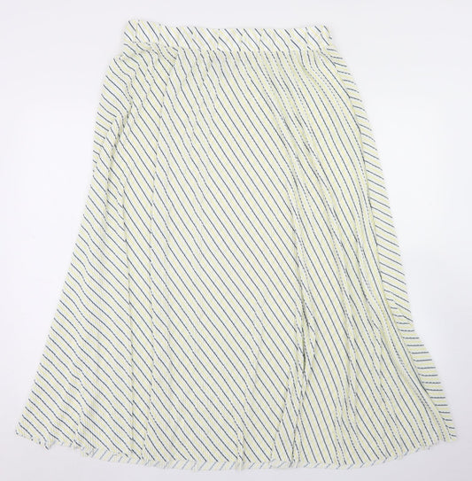 Only Womens Yellow Striped Polyester Pleated Skirt Size XL
