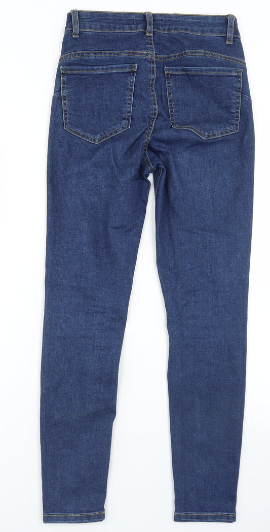 Denim Co Womens Blue Cotton Skinny Jeans Size 8 L26 in Regular Button