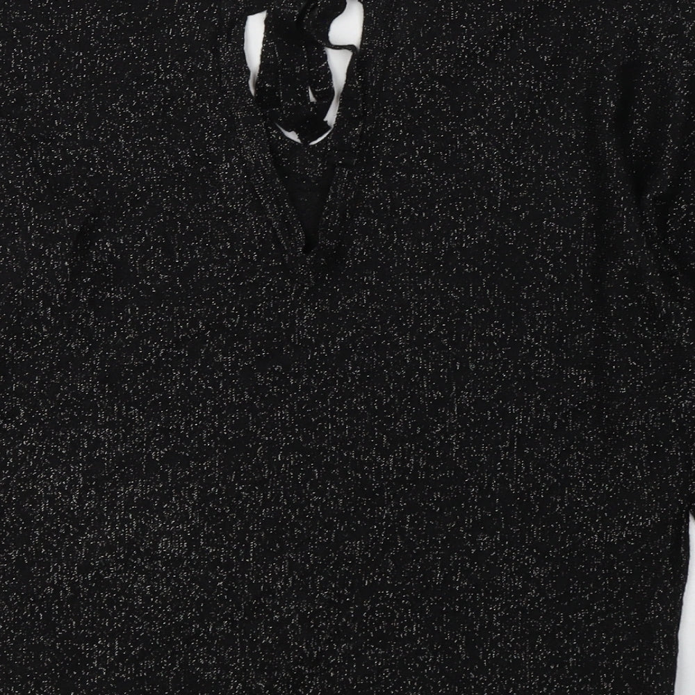 Womens UK Size XS NEXT Black Basic Blouse