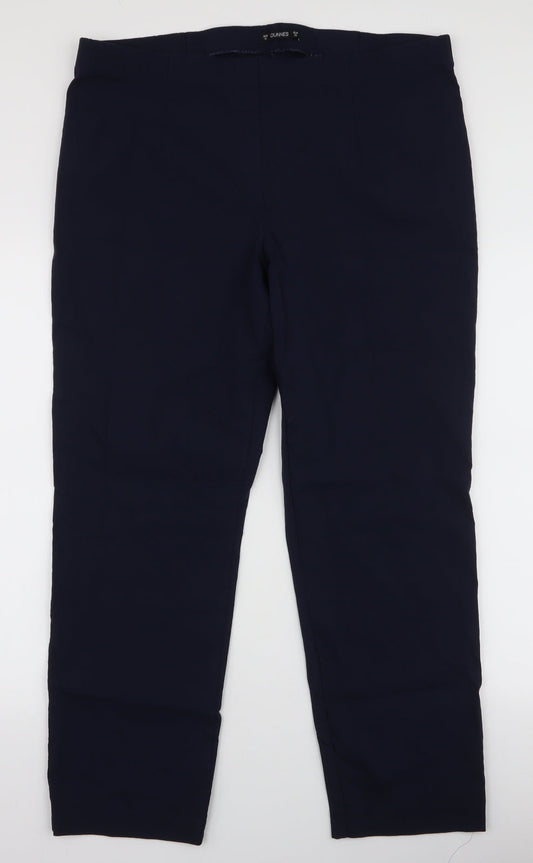 Womens UK Size XL Dunnes Stores Regular Fit Dress Pants Blue Trousers