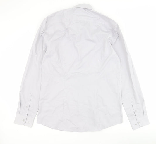 Primark Womens Grey Polyester Basic Button-Up Size L Collared