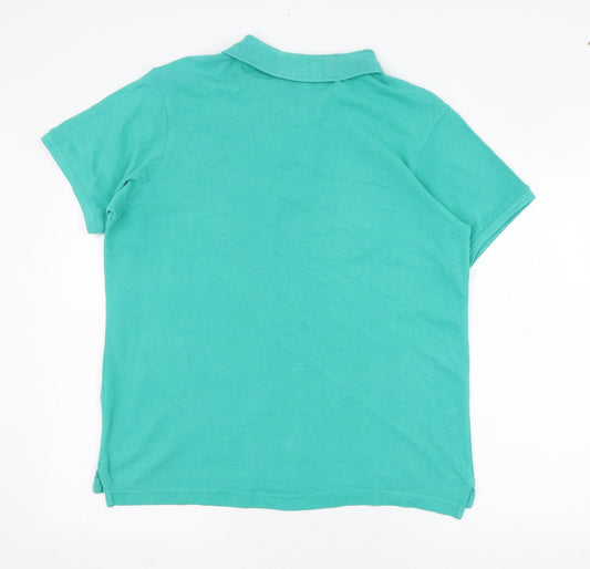 Industrialize Mens Green Cotton Polo Size M Collared Button