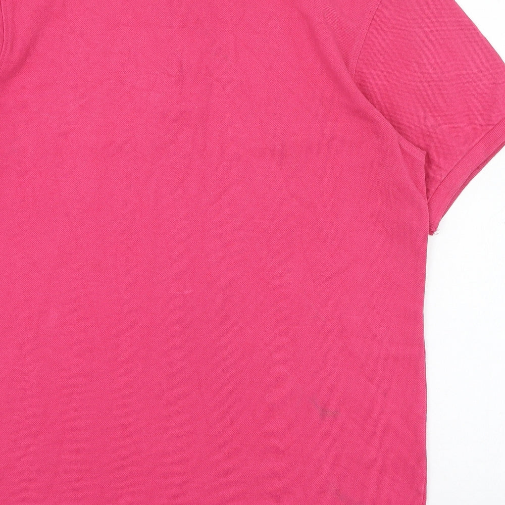 Industrialize Mens Pink Cotton Polo Size M Collared Button