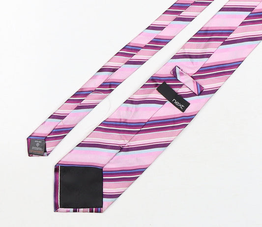 NEXT Mens Multicoloured Striped Silk Pointed Tie One Size