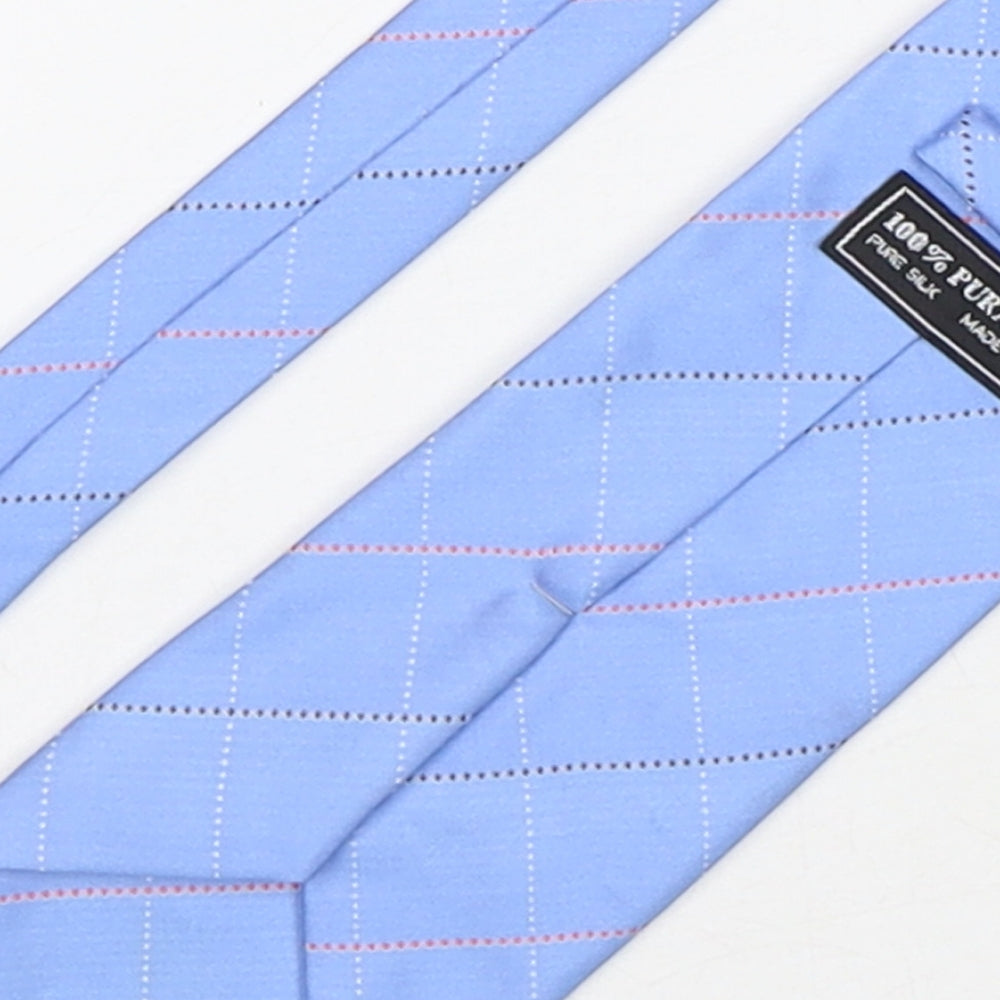 Brand and care label for Preworn men’s multicoloured plaids & checks silk pointed tie one size