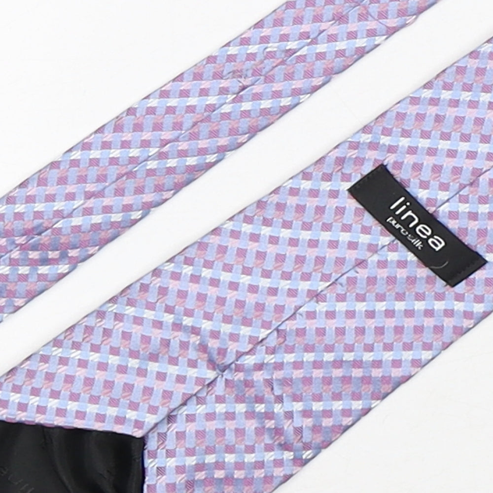 Linea Mens Multicoloured Plaids & Checks Silk Pointed Tie One Size