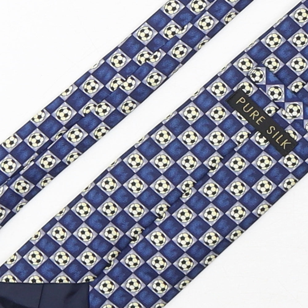 Marks and Spencer Mens Multicoloured Plaids & Checks Silk Pointed Tie One Size - Football
