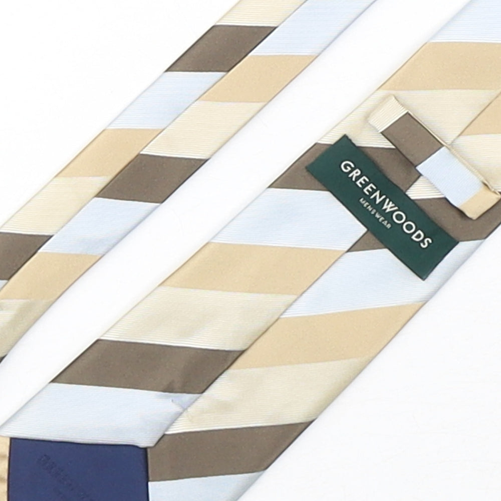 Mens Greenwoods Multicoloured Striped Pointed Tie