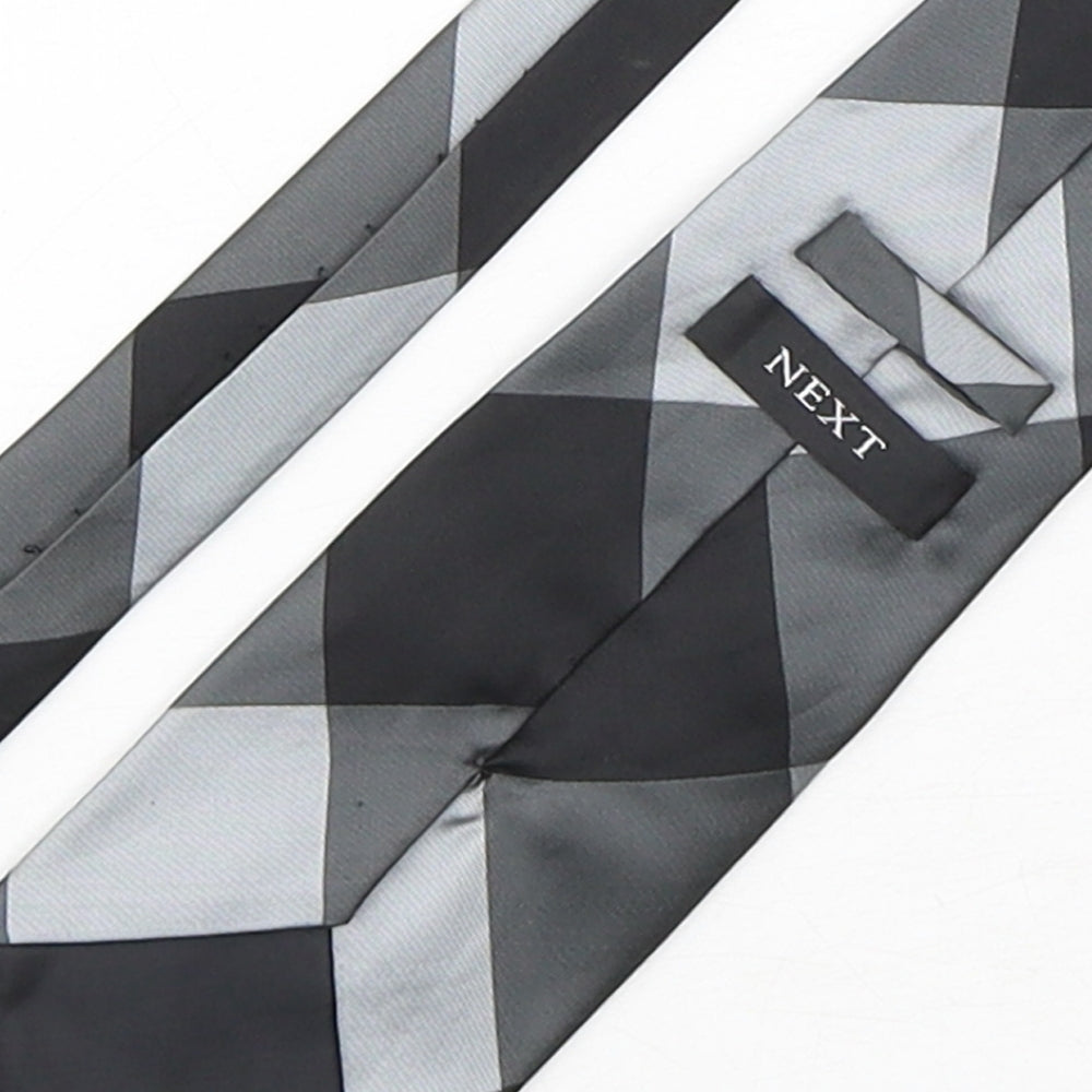 Mens NEXT Grey Plaids & Checks Pointed Tie