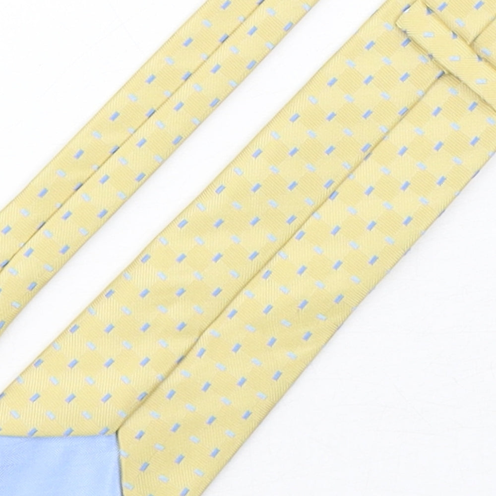Marks and Spencer Mens Yellow Geometric Polyester Pointed Tie One Size