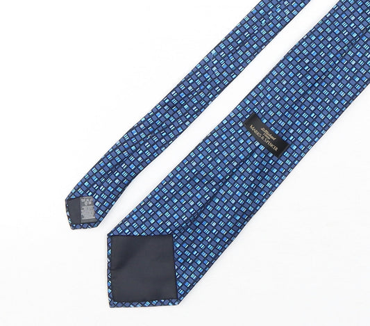 Marks and Spencer Mens Blue Plaids & Checks Polyester Pointed Tie One Size