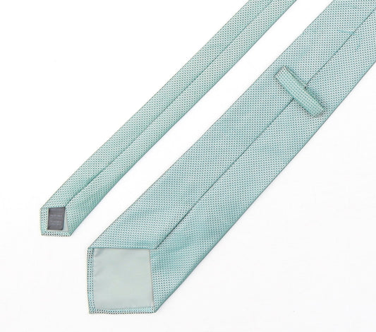 Marks and Spencer Mens Green Geometric Polyester Pointed Tie One Size