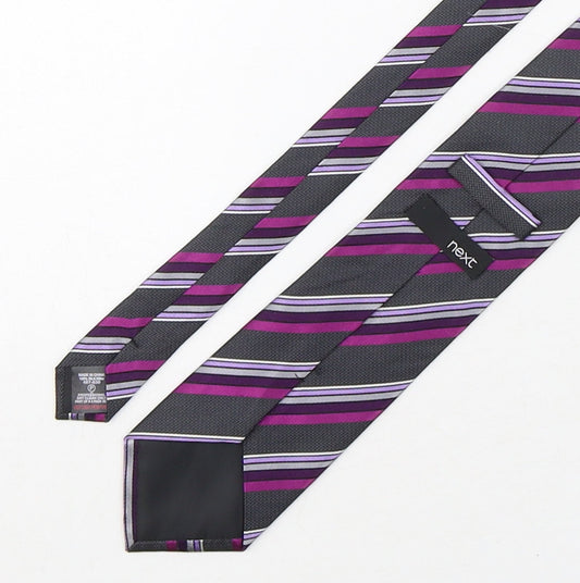 NEXT Mens Multicoloured Striped Silk Pointed Tie One Size