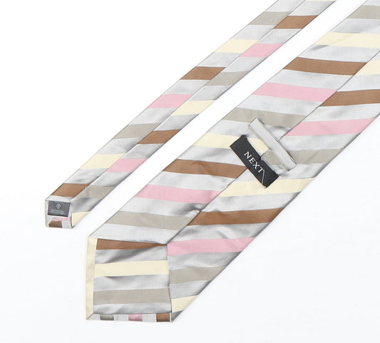 NEXT Mens Multicoloured Striped Silk Pointed Tie One Size