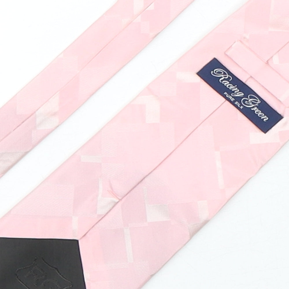 Racing Green Mens Pink Geometric Silk Pointed Tie One Size