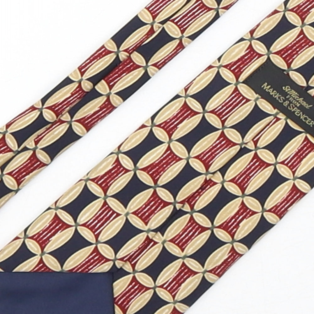 Marks and Spencer Mens Multicoloured Geometric Polyester Pointed Tie One Size