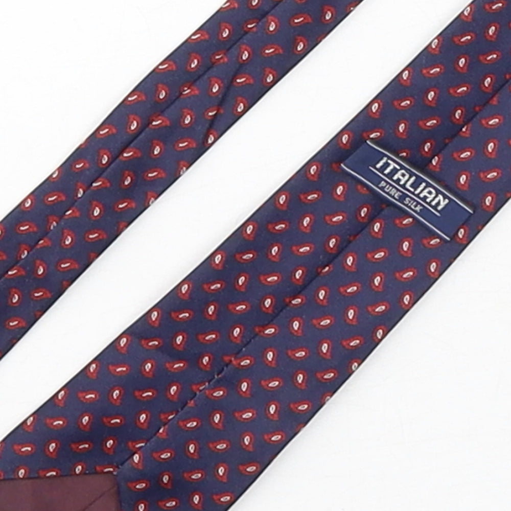 Brand and care label for Preworn men’s multicoloured paisley silk pointed tie one size
