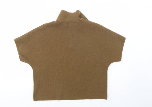 Primark Womens Brown Collared Acrylic Pullover Jumper Size 12