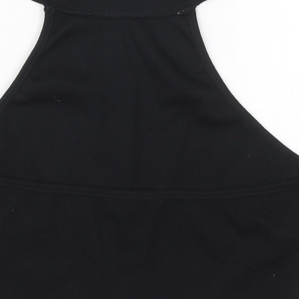SheIn Womens Black Polyester Cropped Tank Size S Halter