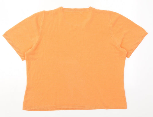 Womens UK Size 18 Marks and Spencer Orange Pullover Jumper