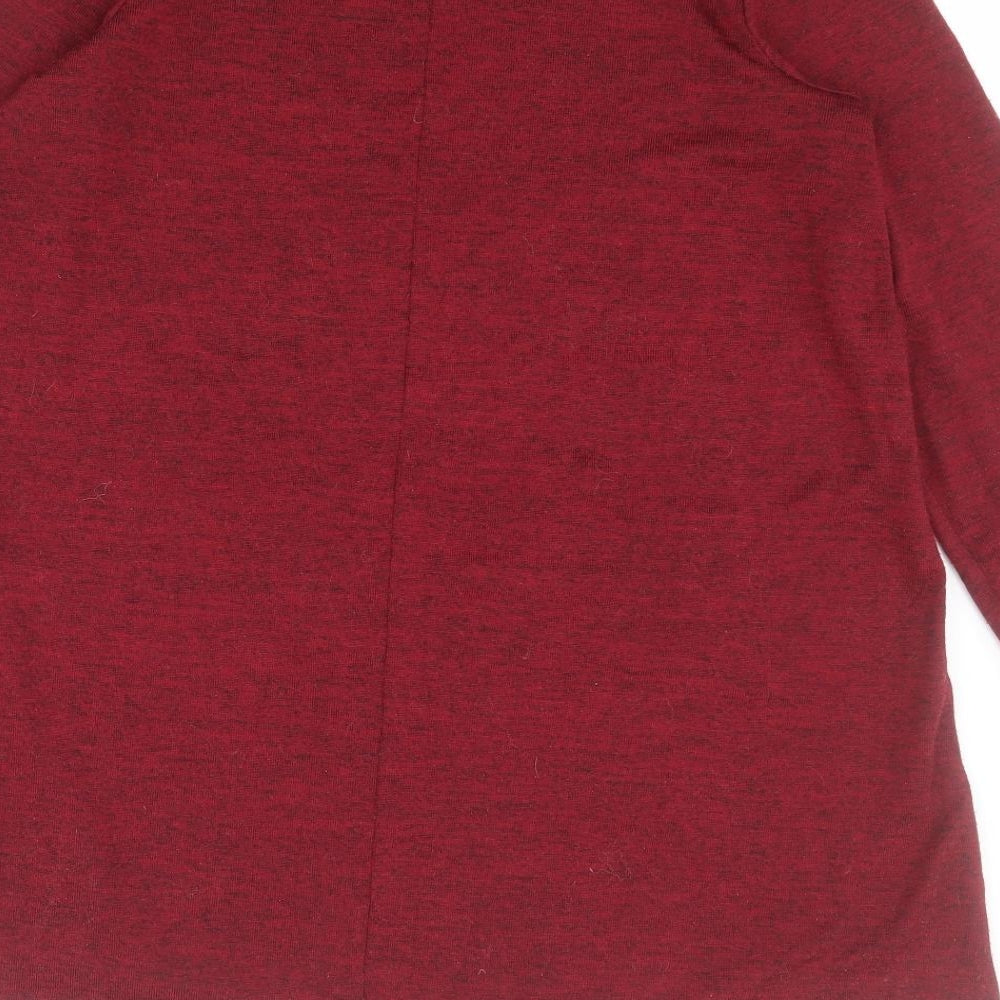 Boohoo Womens Red Round Neck Polyester Pullover Jumper Size 12