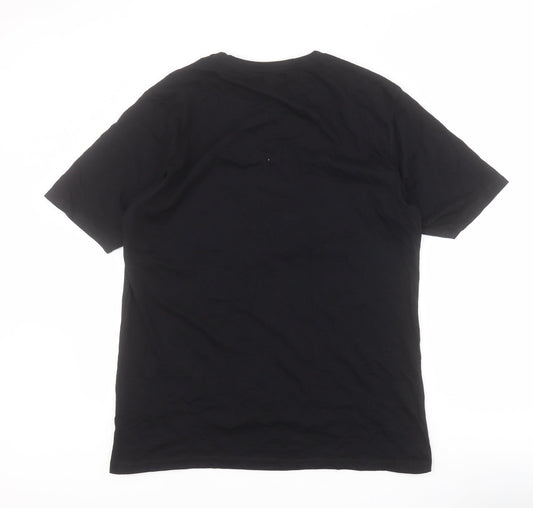 Back view of 883 Police men’s black cotton t-shirt crew neck
