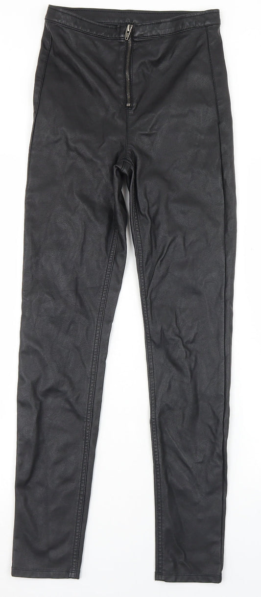 Womens UK Size 8 Divided Regular Fit Black Trousers
