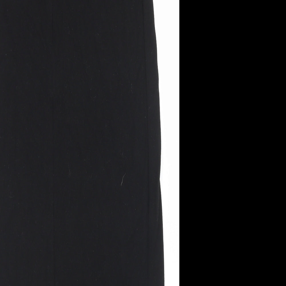 Brand and care label for Vero Moda women’s black polyester tank dress, size S, mock neck zip