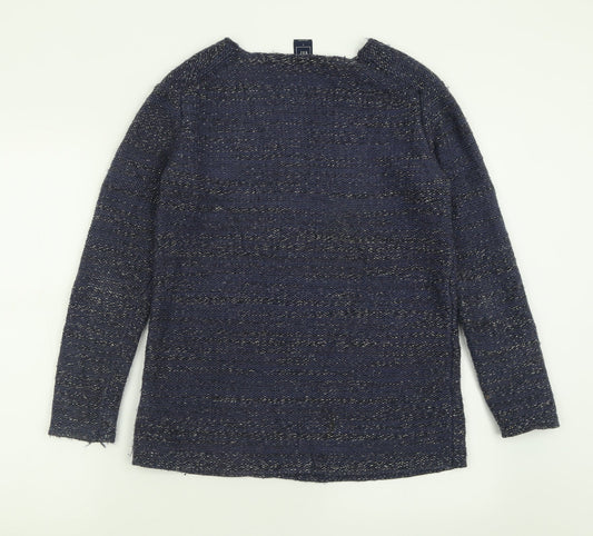 Gap Womens Blue V-Neck Cotton Pullover Jumper Size S