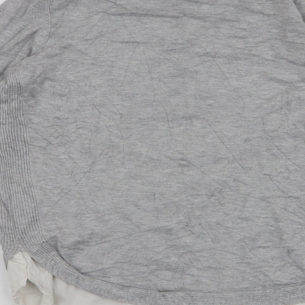 Womens UK Size 10 New Look Grey Henley Jumper
