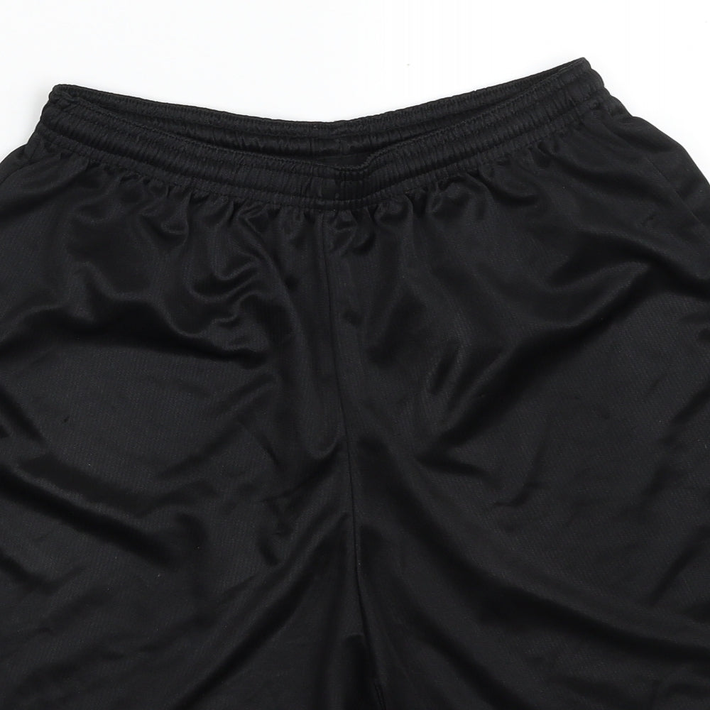 Precision Mens Black Polyester Sweat Shorts Size 26 in Regular