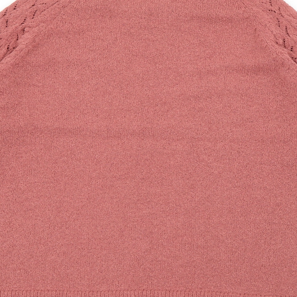 TU Womens Red Crew Neck Polyester Pullover Jumper Size 14