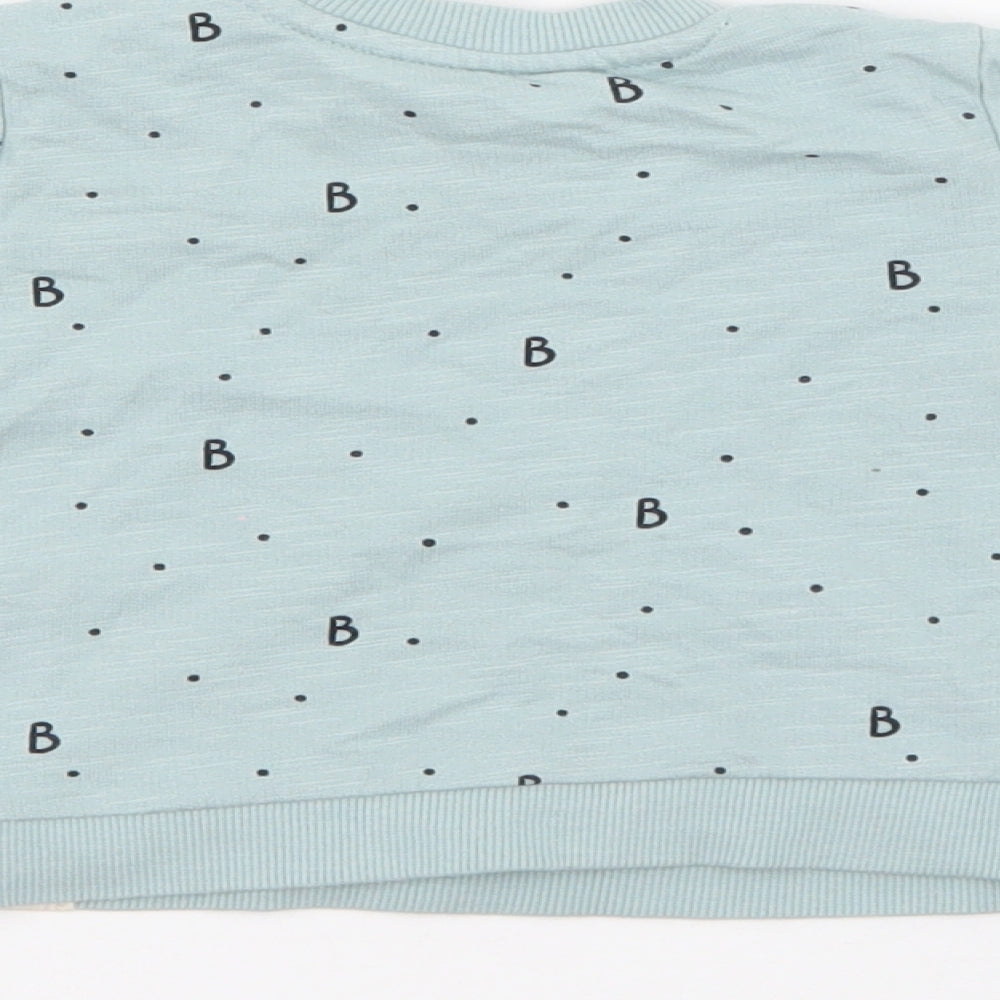 George Baby Black Geometric Cotton Pullover Jumper Size 0-3 Months Snap