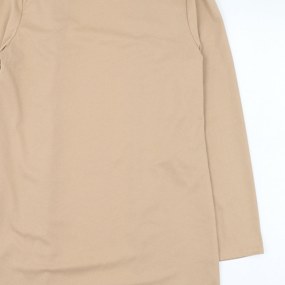 Boohoo Womens Brown Square Neck Polyester Cardigan Jumper Size M