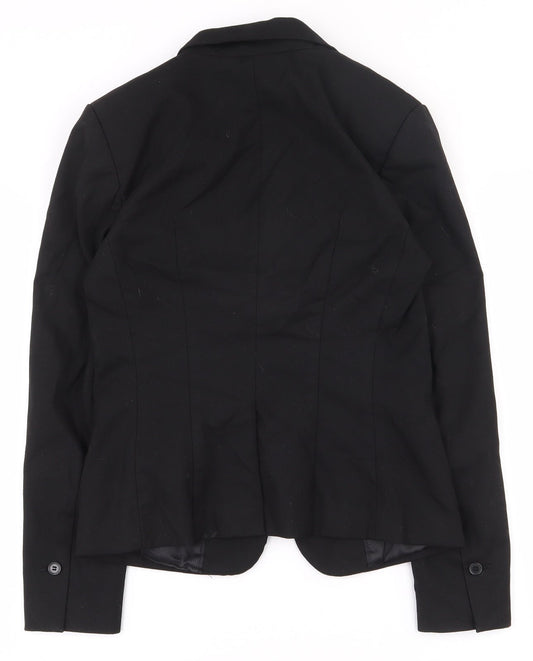 H&M Womens Black Polyester Jacket Suit Jacket Size 10 - Shoulder Pads
