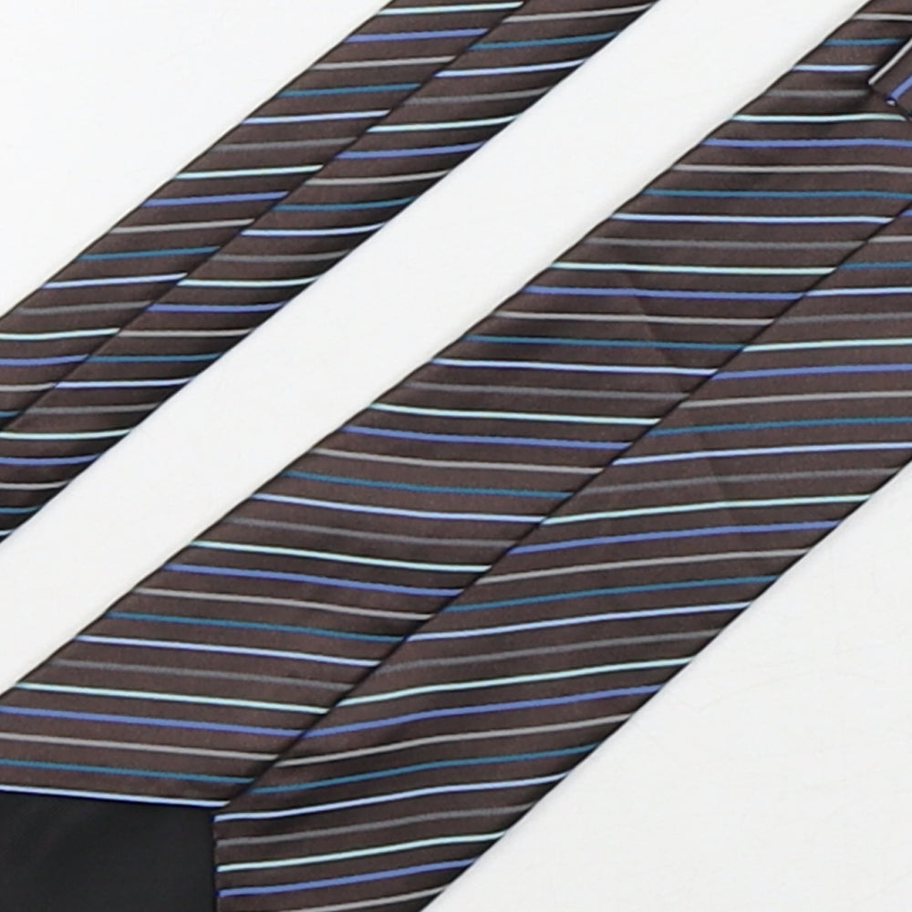 Marks and Spencer Mens Multicoloured Striped Polyester Pointed Tie One Size