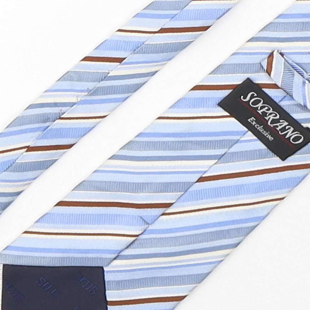 Soprano Mens Multicoloured Striped Silk Pointed Tie One Size