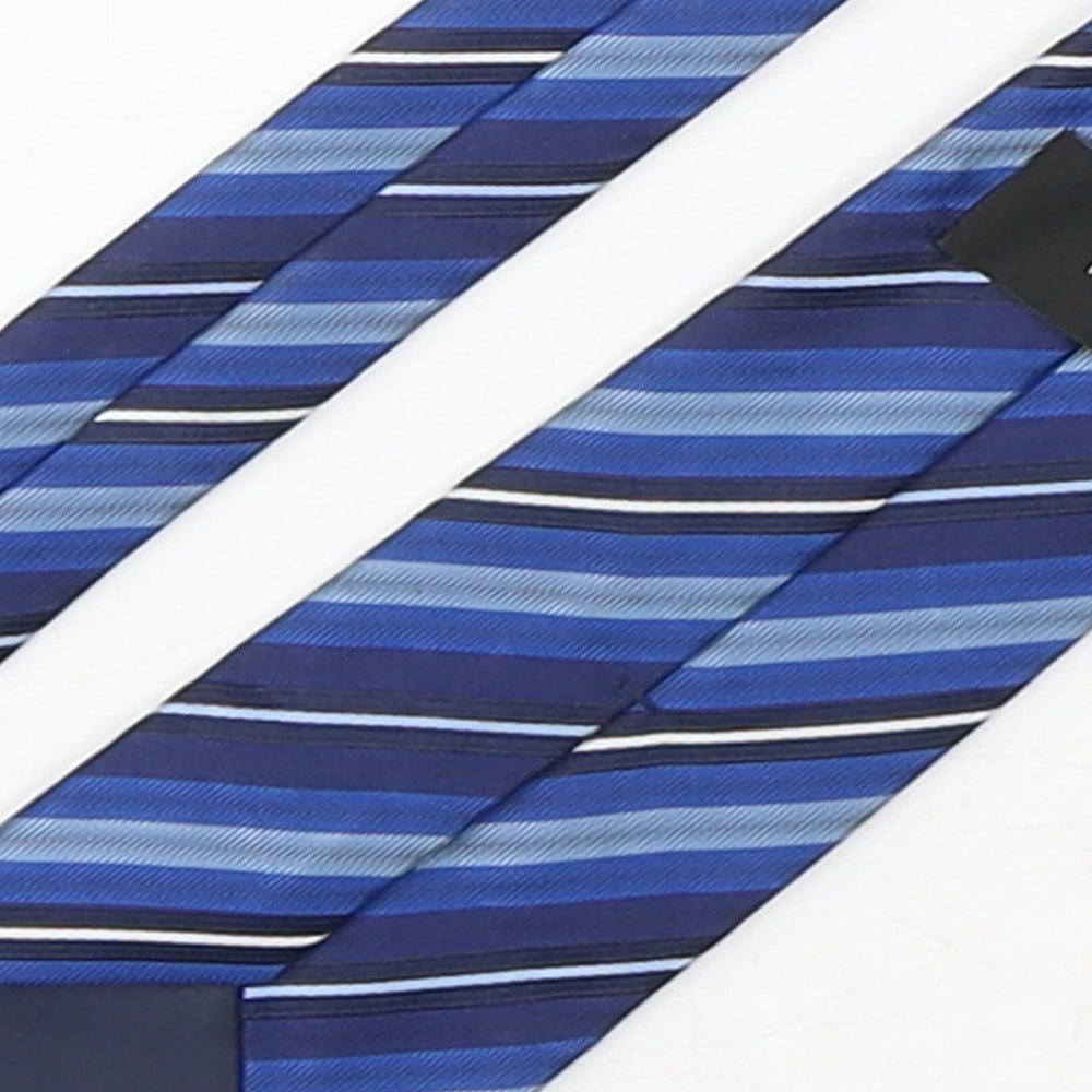 Mens NEXT Blue Striped Pointed Tie