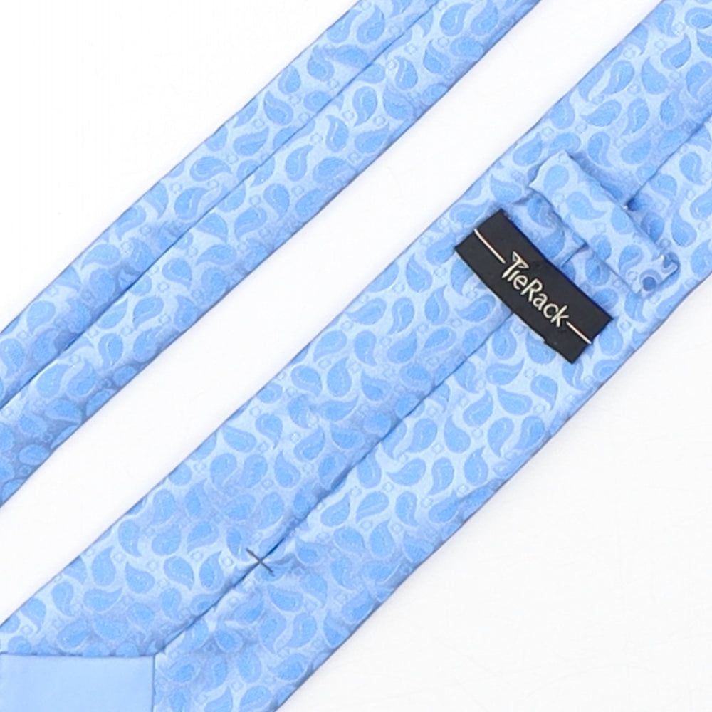 Tie Rack Mens Blue Paisley Polyester Pointed Tie One Size