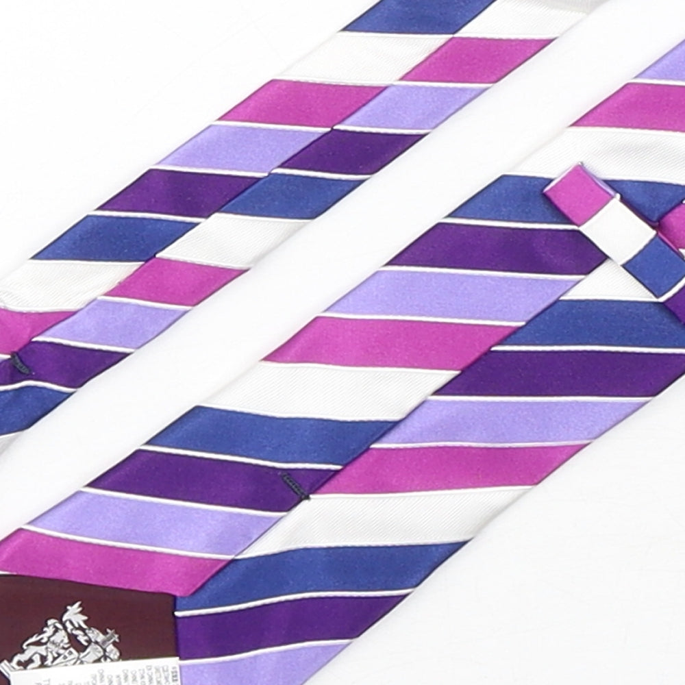 Marks and Spencer Mens Multicoloured Striped Silk Pointed Tie One Size