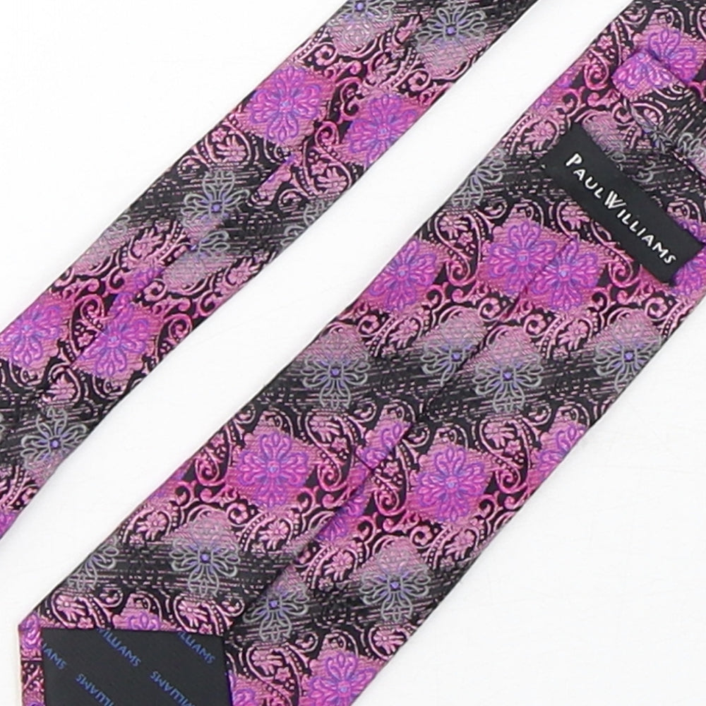 Paul Williams Mens Multicoloured Floral Silk Pointed Tie One Size
